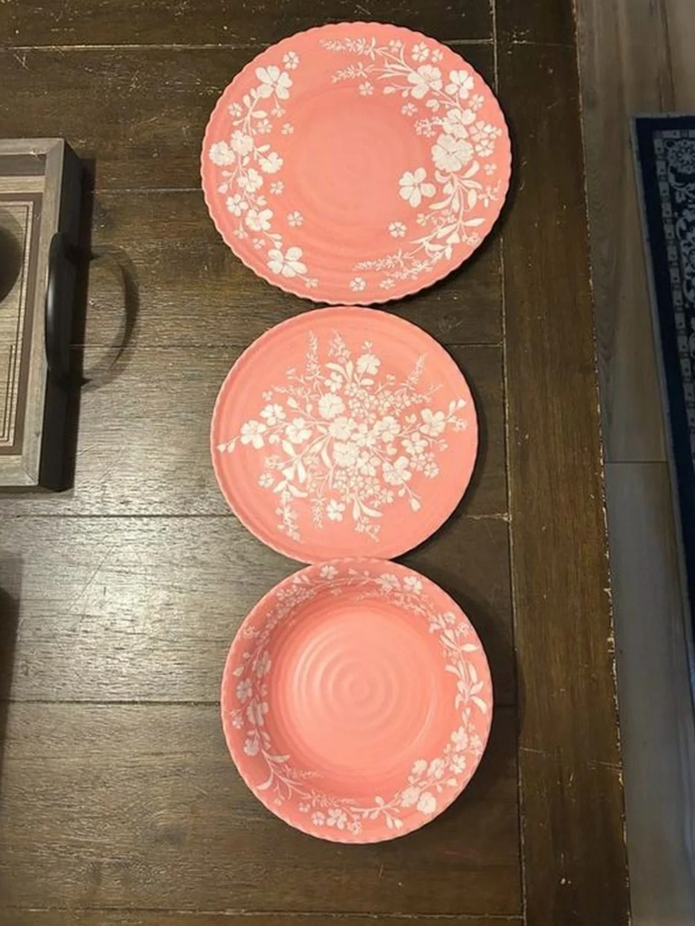 The Pioneer Woman Coral Pink Floral Melamine Dinnerware Set